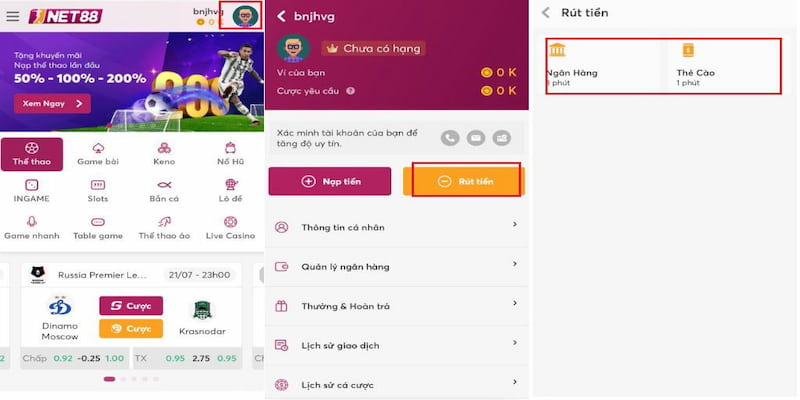 rút tiền Net88 Các phương thức rút tiền Net88 phổ biến